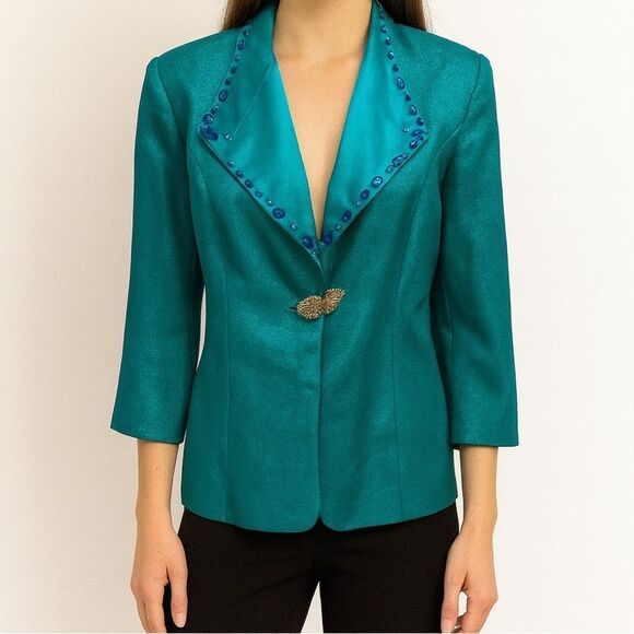 Vintage Danilo Green Jacket Blazer 10 - Picture 1 of 9